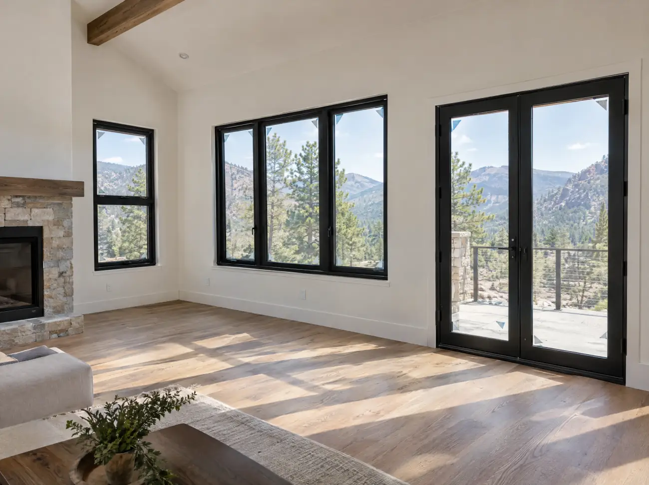 Castle Rock windows and doors: new black-framed windows and a patio door Castle Rock windows and doors: new black-framed windows and a patio door